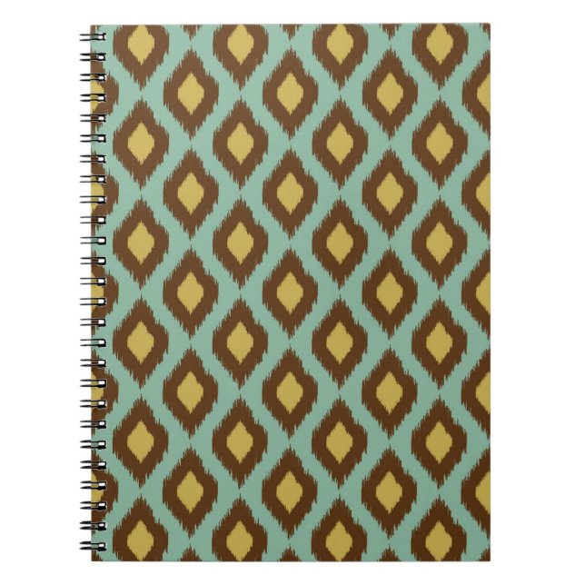 Modern Tribal Ikat blau Gelb Notizblock (Vorderseite)