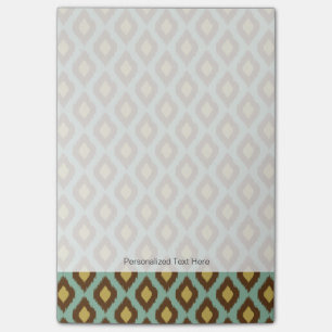 Modern Tribal Ikat blau Gelb Post-it Klebezettel