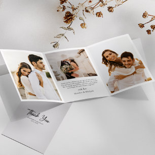 Modern Trifold Wedding Dankeschön Card Dreifach Gefaltete Ankündigung