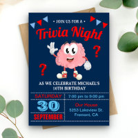 Modern Trivia Quiz Nacht Einladung Geburtstagspart