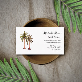 Modern Tropical Boho Palm Trees Event Planner Visitenkarte