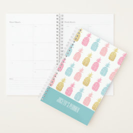 Modern Tropical Gold Ananas Monogram Planer