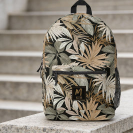 Modern Tropical Leaf Black & Gold Pattern Custom Bedruckter Rucksack