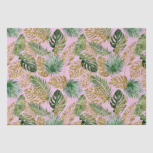 Modern Tropical Palm Blätter Monstera Gold Glitzer Seidenpapier