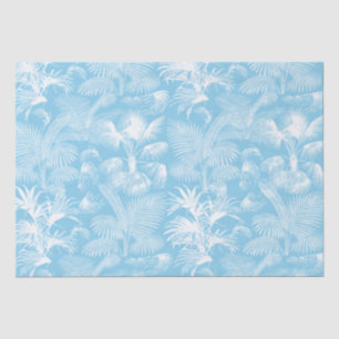 Modern Tropical Palm Trees Sky Blue White Seidenpapier