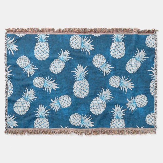 Modern Tropical Pineapple Watercolor Decke (Vorderseite)