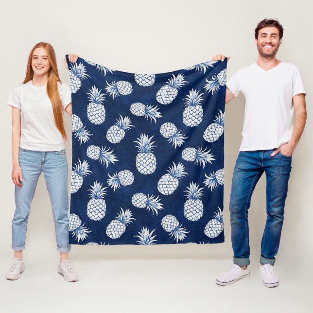 Modern Tropical Pineapple Watercolor Fleecedecke (Beispiel)