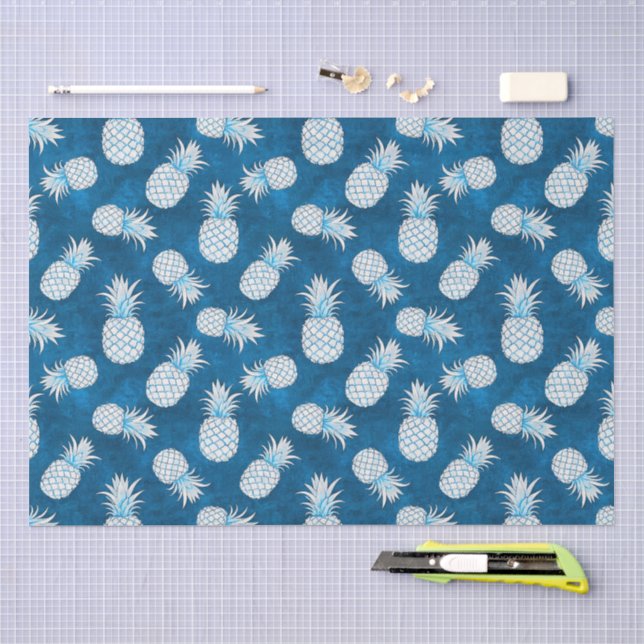 Modern Tropical Pineapple Watercolor Seidenpapier (Handwerk)