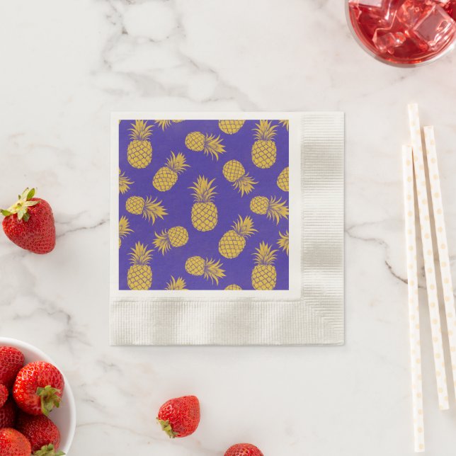 Modern Tropical Pineapple Watercolor Serviette (Beispiel)