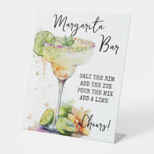 Modern Tropical Watercolor Margarita Bar Sign Sockelschild