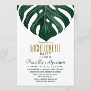 Modern Tropischer Schweizer Käse Gold Bachelorette Einladung