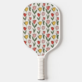Modern Tulip Floral Pattern Soft Botanical Spring Pickleball Schläger