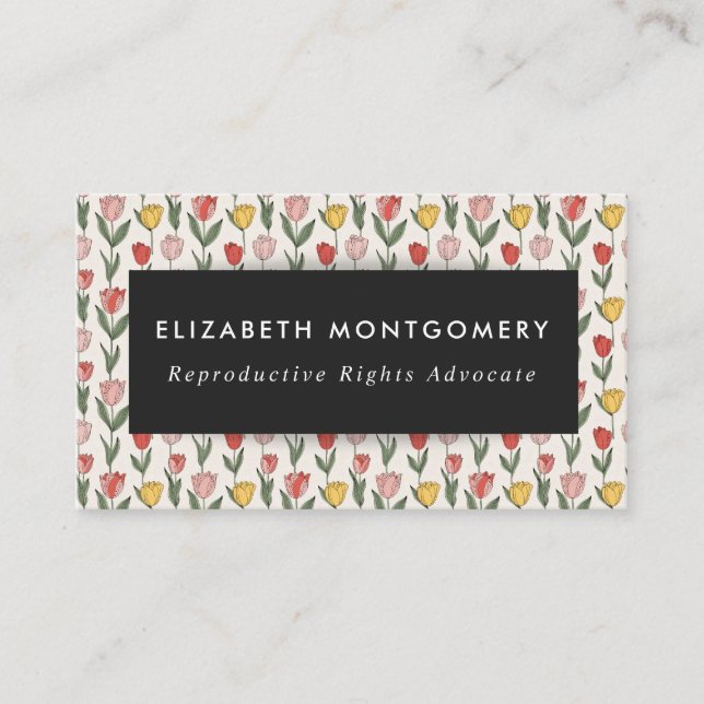 Modern Tulip Floral Pattern Soft Botanical Spring Visitenkarte (Vorderseite)