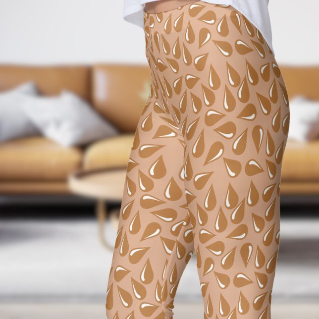 Modern Tumbleweed Brown Flick Muster Leggings (Modern Tumbleweed Brown Flick Pattern Leggings)