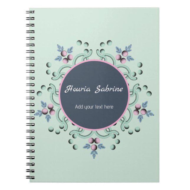 Modern turquoise Pink Floral Mandala Doodles  Notizblock (Vorderseite)