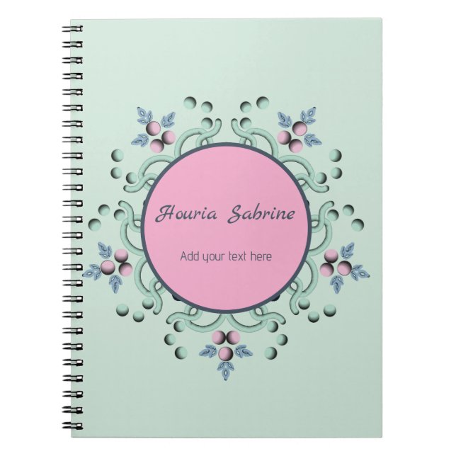 Modern turquoise Pink Floral Mandala Doodles  Notizblock (Vorderseite)