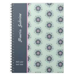 Modern turquoise Pink Floral Mandala Doodles Notizblock