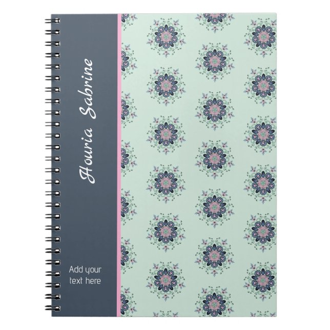 Modern turquoise Pink Floral Mandala Doodles  Notizblock (Vorderseite)