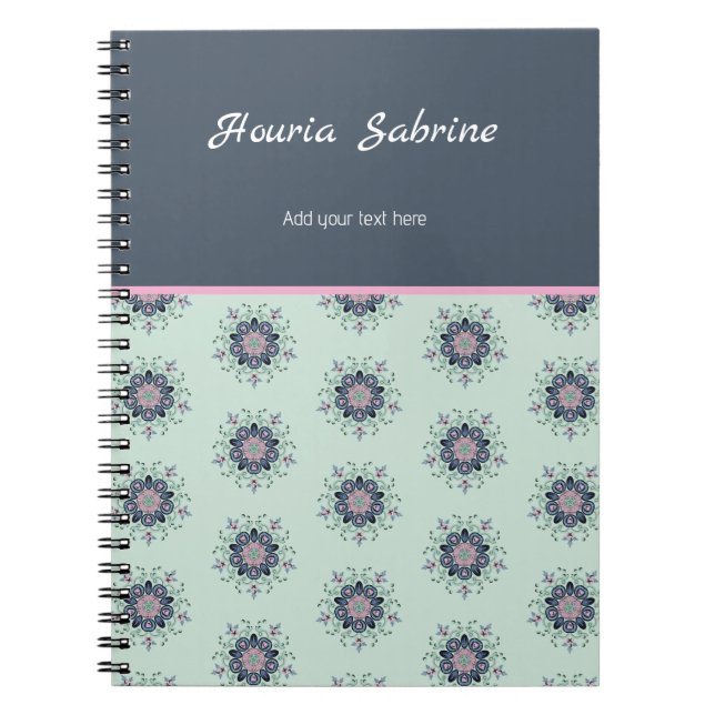 Modern turquoise Pink Floral Mandala Doodles  Notizblock (Vorderseite)