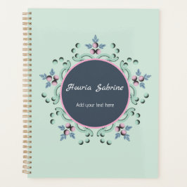 Modern turquoise Pink Floral Mandala Doodles Planer