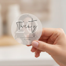 Modern Twenty 20th Birthday Party Sticker