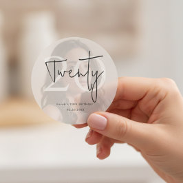 Modern Twenty 20th Birthday Party Sticker