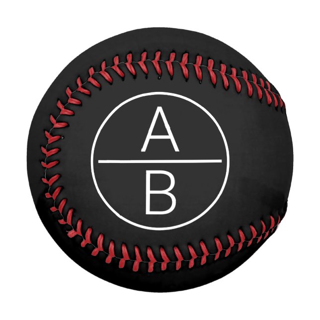 Modern Two Initials Monogramm Baseball (Vorderseite Links)