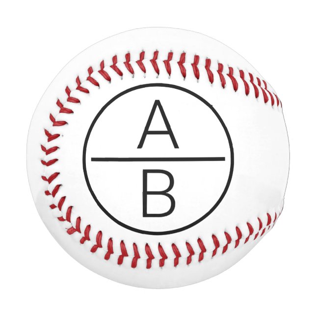 Modern Two Initials Monogramm Baseball (Vorderseite Links)