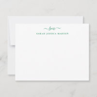 Modern Two Monogram Girl Script Forest Green