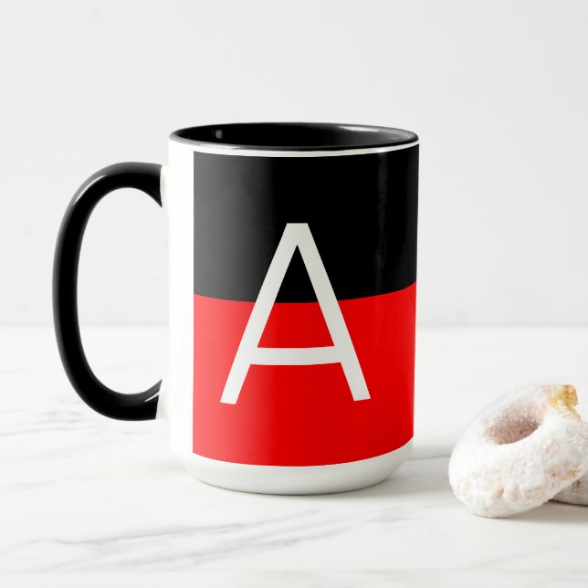 Modern Two Tone Monogram Tasse (Mit Donut)