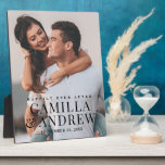 Modern Type Photo Wedding Fotoplatte<br><div class="desc">This wedding keepsake plaque features couple's wedding photo and large overlay type. Click the edit button to customize this design.</div>