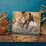 Modern Type Photo Wedding Fotoplatte<br><div class="desc">A modern type overlay with large names and a full bleed photo are the features on this wedding anniversary keepsake plaque. Click the edit button to customize this design.</div>