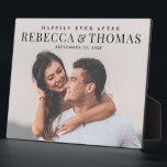 Modern Type Photo Wedding Fotoplatte<br><div class="desc">A modern type overlay with large names and a full bleed photo are the features on this wedding anniversary keepsake plaque. Click the edit button to customize this design.</div>