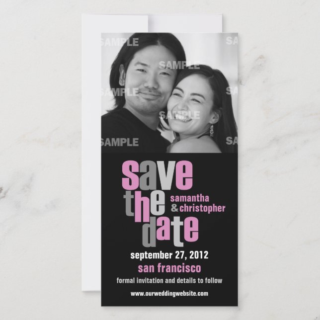 Modern Type Save the Date Fotokarte (Vorderseite)