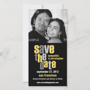 Modern Type Save the Date Fotokarte