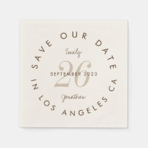 Modern Typografie Brown Cream Save the Date