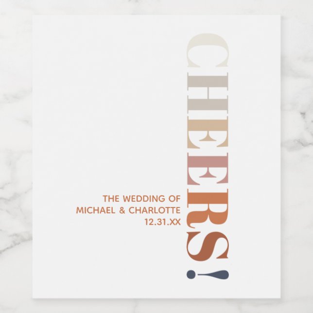 Modern Typografie Cheine Wine Label Weinetikett (Einzelnes Label)