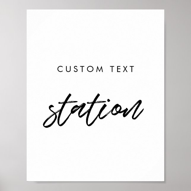 Modern Typografie Custom wedstation sign Poster (Vorne)