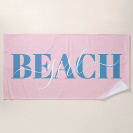 Modern Typografie Drehbuch Rosa Blau Strand Zitat Strandtuch