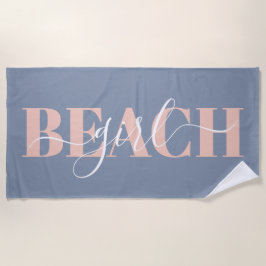 Modern Typografie Skript Blue Pink Beach Zitat Strandtuch