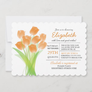 Modern Typografisches Orange Tulip Brautparty Einladung