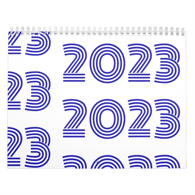 Modern Typografy Blue White Kalender (Titelbild)