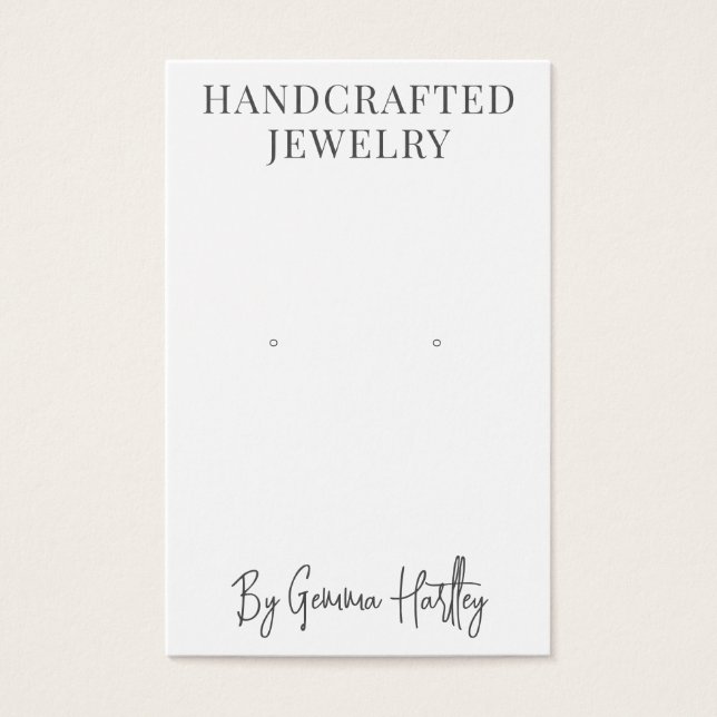 Modern Typografy Earring Display Cards (Vorderseite)