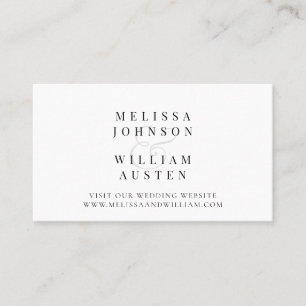 Modern Typografy Wedding Website Insert Card Visitenkarte