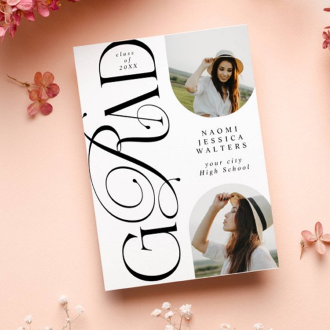 Modern Typography 2 Arch Photo Elegant Graduation Einladung (Von Creator hochgeladen)