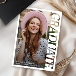 Modern Typography Graduate Photo Graduation Ankündigung