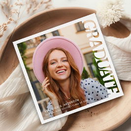 Modern Typography Graduate Photo Graduation  Serviette