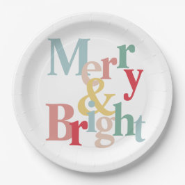 Modern typography Merry and bright Pappteller