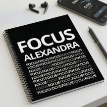 Modern Typography Mindset Journal Black White 