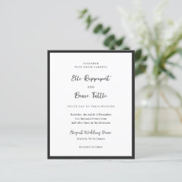 Modern Typography Minimalist Wedding Invitation